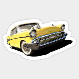 1957 chevrolet bel air in yellow Sticker